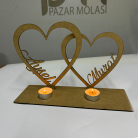 Kalp Desenli İsimli Mumluk